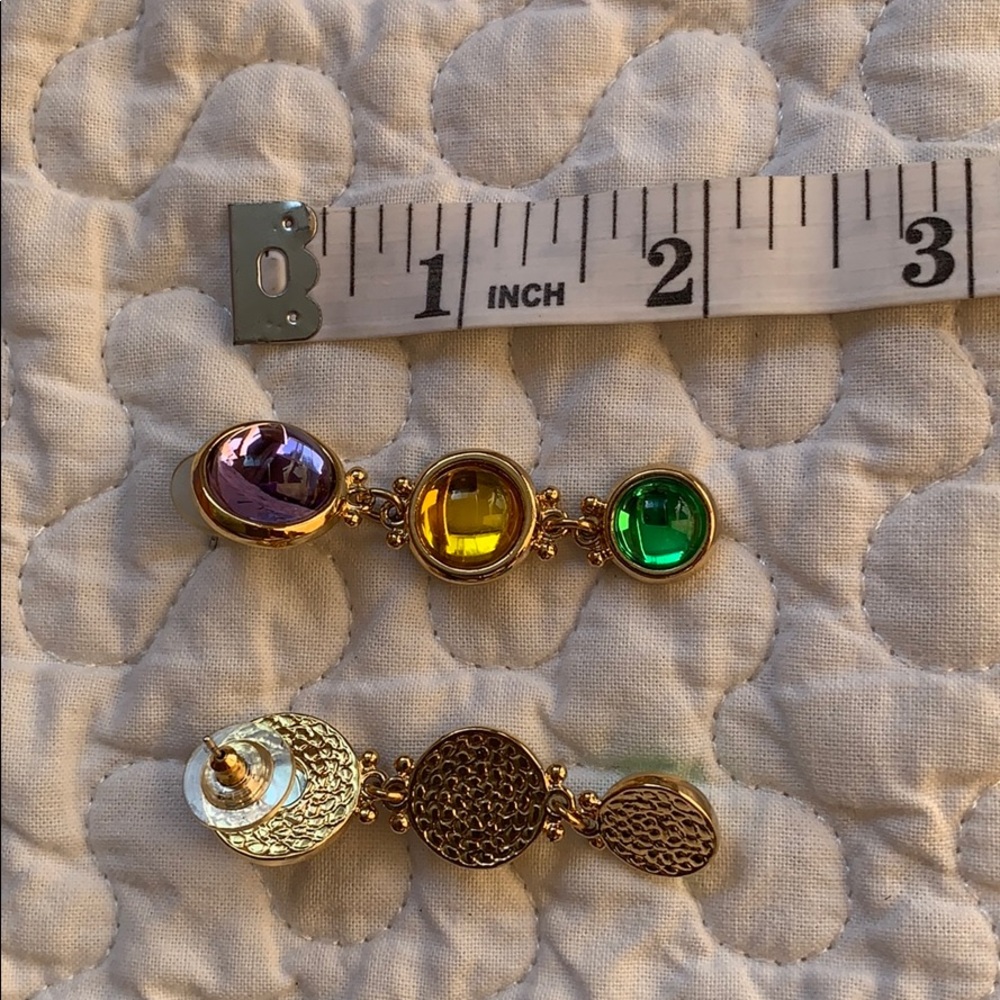 Rainbow Rhinestone Hanging Earring stud - Picture 4 of 6